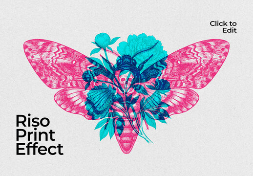 Riso Print Photo Effect