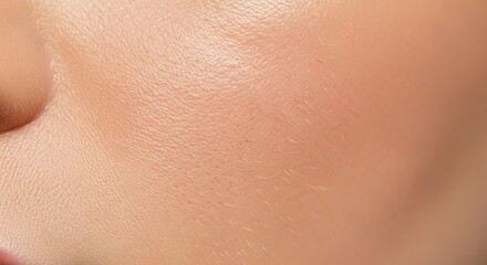 Fototapeta premium Close-up Macro of Human Skin Texture with Subtle Hairs and Pores