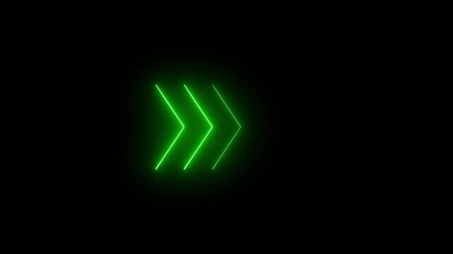 Neon Upward Arrows Loop Animation - Color Changing Swipe Up and Level Up Concept