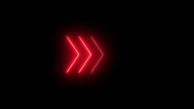 Neon Upward Arrows Loop Animation - Color Changing Swipe Up and Level Up Concept