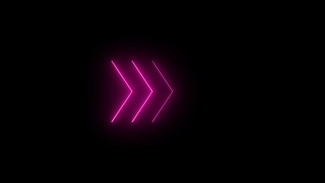 Neon Upward Arrows Loop Animation - Color Changing Swipe Up and Level Up Concept