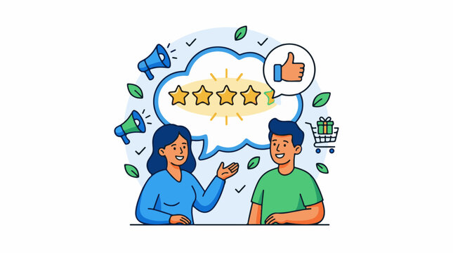 Happy people receiving positive feedback and gifts