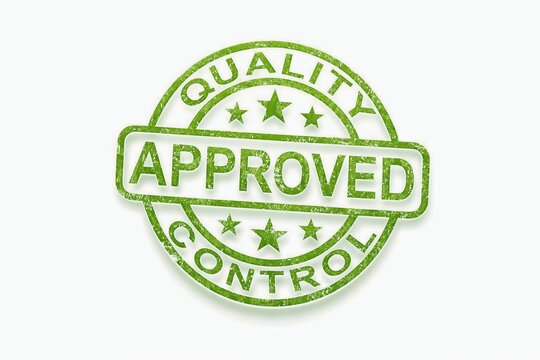 Quality approved control stamp badge