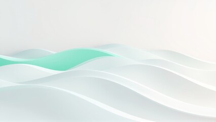 Naklejka premium Abstract waves, soft colors, gentle curves. Minimalist design, light background, calming aesthetic. Smooth shapes suggest fluidity, serenity.