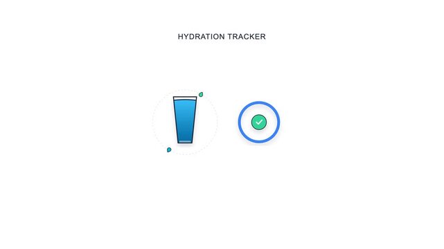 Hydration tracker water intake progress ring animation