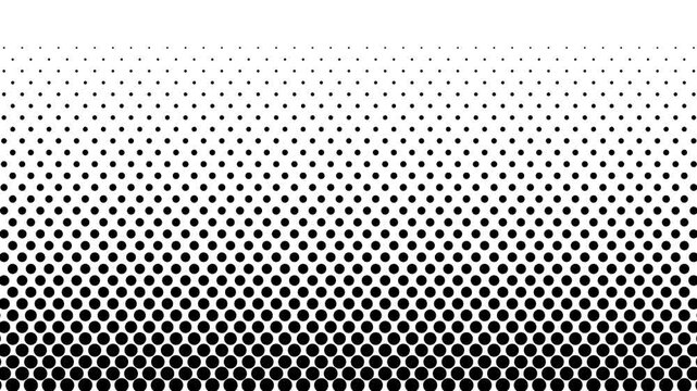 Black halftone dot gradient abstract background with fading dots pattern on transparent background. Motion graphics of background video