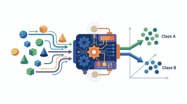 Machine learning sorts data shapes into distinct classes on graphs