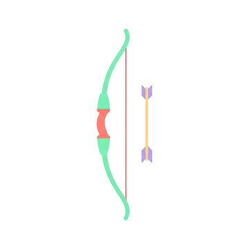 Archery Bow and Arrow Vector Icon for Hunting and Sport Concept