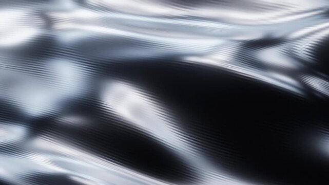 Rippled chrome abstract background showing sleek, wavy metallic fluid with subtle reflections and gradient light. Perfect for modern design, tech, and luxury projects.