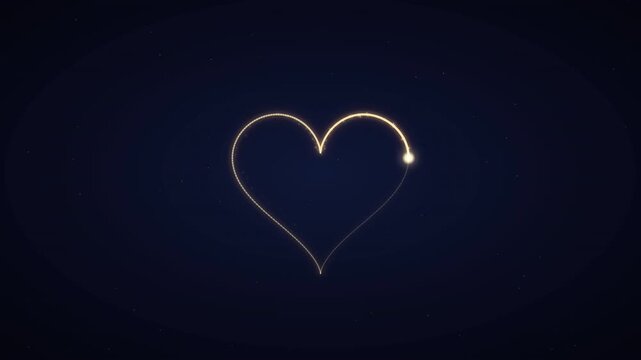 Luminous Single-Line Art Heart Drawn with Precision Star Trails