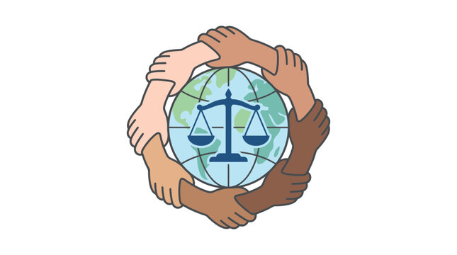 Global Justice and Unity: Hands Around Earth
