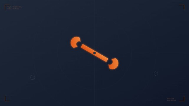 spinning wrench tool icon repair modern orange industrial