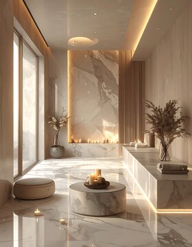 Modern luxurious spa interior design.