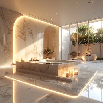 Modern luxurious spa interior design.