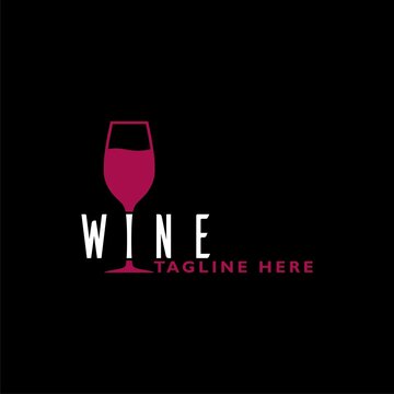 Wine logo icon isolated on black background