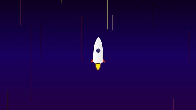 startup rocket launch concept with burning orange trails