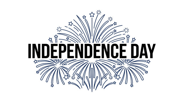Independence Day Fireworks Celebration Vector Graphic