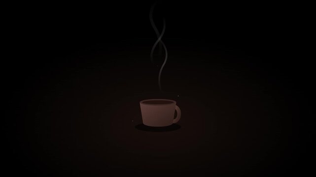 Steaming Coffee Cup Icon With Swirling Brown Aroma Curves