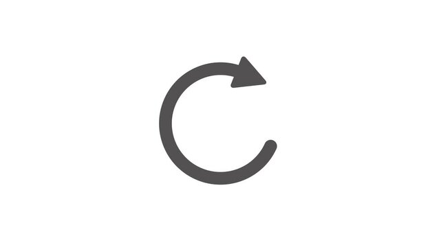 Hand-drawn doodle loading arrow circle animation, seamless loop on white background.
