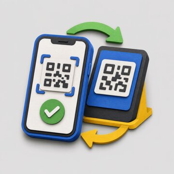 Mobile payment qr code exchange transaction scan smartphone card reader digital wallet transfer approval