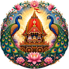 Obraz premium Sacred Rath Yatra Festival of Lord Jagannath Balabhadra and Goddess Subhadra