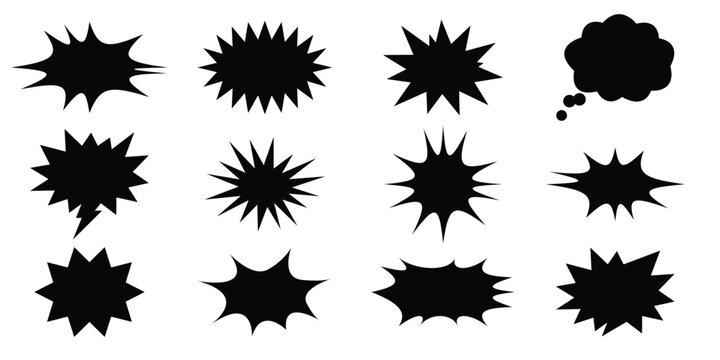 Comic Explosion Icons &ndash; Starburst Badges and Marketing Callout Shapes, EPS 10