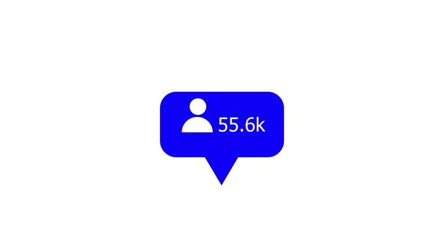 Social Media Follower Counter Increasing Rapidly From 0 to 100k with User Icon.