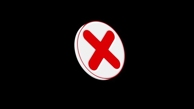 3D Wrong Mark, Wrong Icon Animated Video