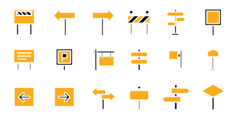 Signpost and Road Sign Icons – Wayfinding, Traffic and Information Symbols, EPS 10 © Aquavisionweath6