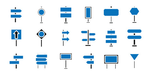 Signpost and Road Sign Icons – Wayfinding, Traffic and Information Symbols, EPS 10 © Aquavisionweath6