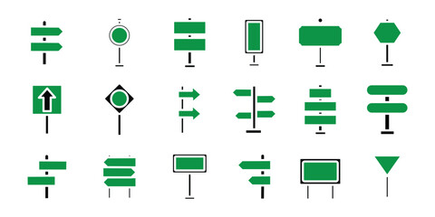 Direction and Signpost Icon Set – Navigation, Guidance and Road Sign Symbols, EPS 10 © Aquavisionweath6