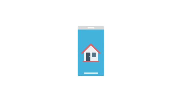House Advertisement on Mobile Icon Animation