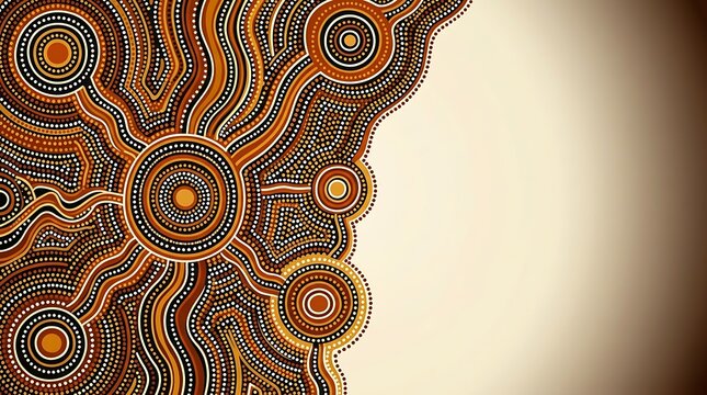 Indigenous dot art pattern on earthy background