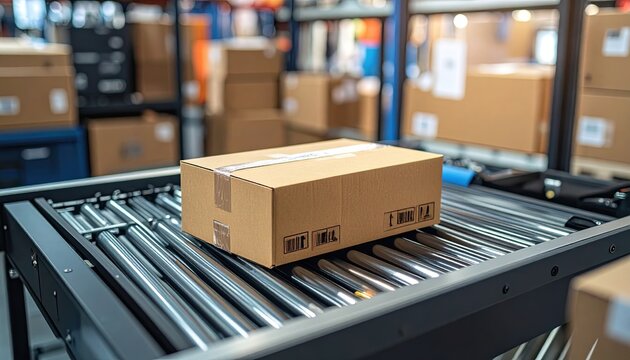 Online business fulfillment process featuring package scanning and order preparation