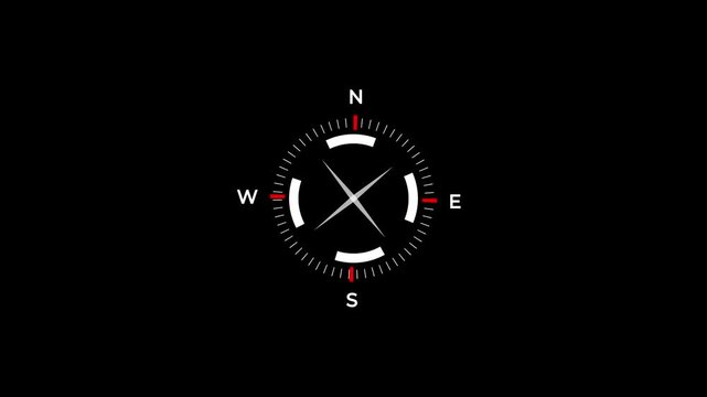 modern compass interface with subtle rotating crosshair and circular navigation dial.