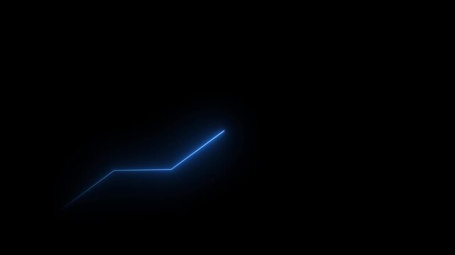 Glowing neon blue zigzag line animation on computer screen