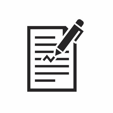 Writing vector icon isolated on white background. Clean line art symbol design for website UI, mobile app interface, business branding, and digital presentation. Editable stroke illustration.