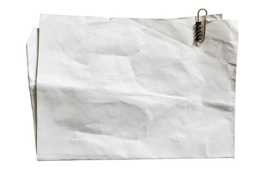 Crumpled Folded Paper Mockup with Paper Clip