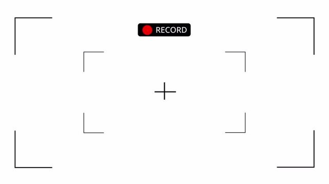 Video camera recorder screen overlay with 10 second  timer , Recording camera screen interface with transparent background,  camcorder interface for video cameras with alpha channel in 4k