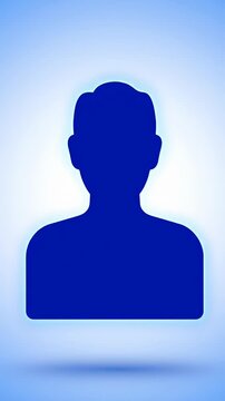 Blue user profile icon with drop shadow