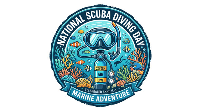 Scuba diver explores vibrant coral reef on National Scuba Diving Day marine adventure