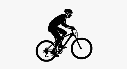 Obraz premium Athlete Cycling in Motion Silhouette.
