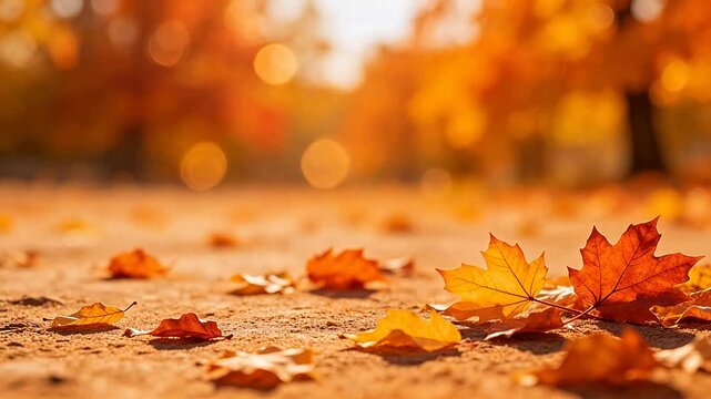Fallen autumn leaves on ground
