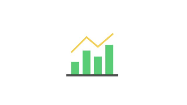 Up arrow graph decreasing business graph concept motion