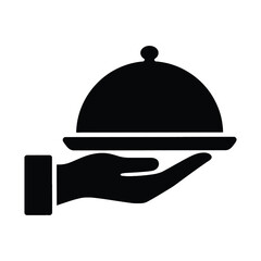 Fototapeta premium Elegant serving hand with cloche