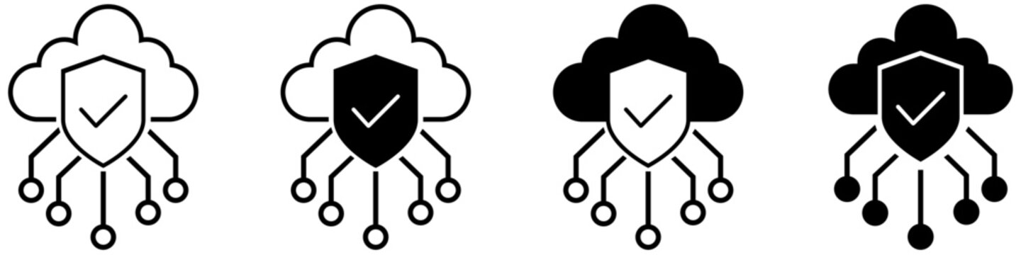 DNS server icon vector set. Domain name system illustration sign collection. Network resolver symbol. Internet infrastructure logo or mark.