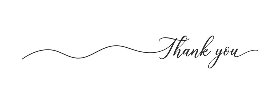 Elegant 'thank you' calligraphy vector design for cards invitations and appreciation graphics