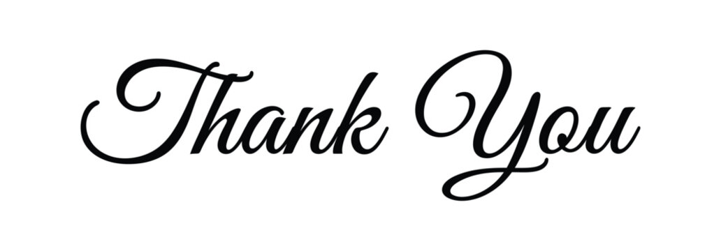 Elegant vector thank you typography design