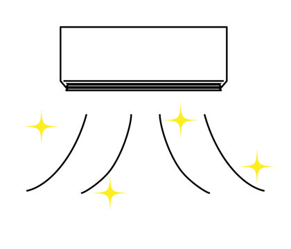 エアコンからきれいな空気が吹き出している