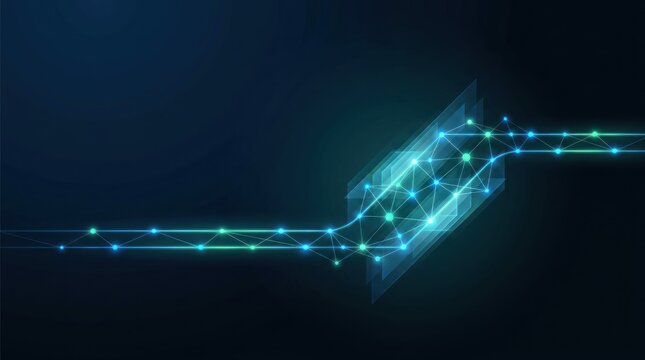 Adaptive capacity workflow expanding around a concentrated demand zone, abstract teal enterprise technology banner with connected nodes, transparent processing layers and copy space